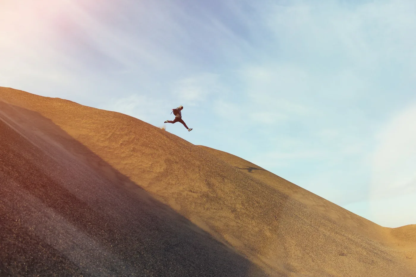 Man running across Africa